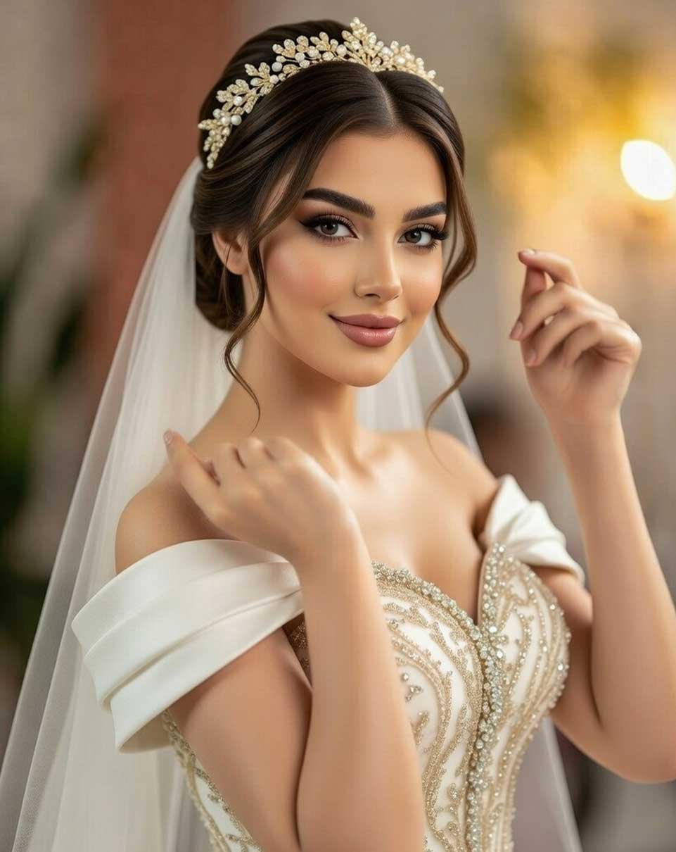 چگونه مطمئن شوم میکاپ عروس در طول مراسم طولانی دوام می‌آورد و نمی‌ریزه؟ در اربابی بیوتی، فقط از متریال درجه یک اورجینال long-wear و ضد رطوبت استفاده می‌شه، همراه با پرایمر حرفه‌ای، فیکساتورهای ضد گرما و تکنیک‌های لایه‌بندی دقیق. نتیجه: آرایش ساعت‌ها بی‌نقص می‌مونه – حتی با رقص، خنده، اشک شادی یا گرمای هوا – بدون ریزش، ماسیدگی یا نیاز به ترمیم مداوم.